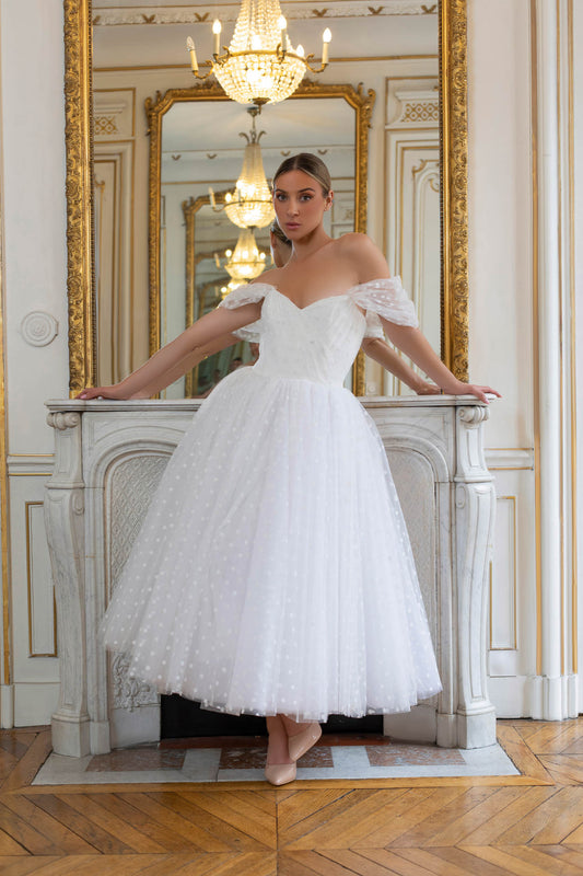 Yvette Blanc: Polka Dot Tulle Dress