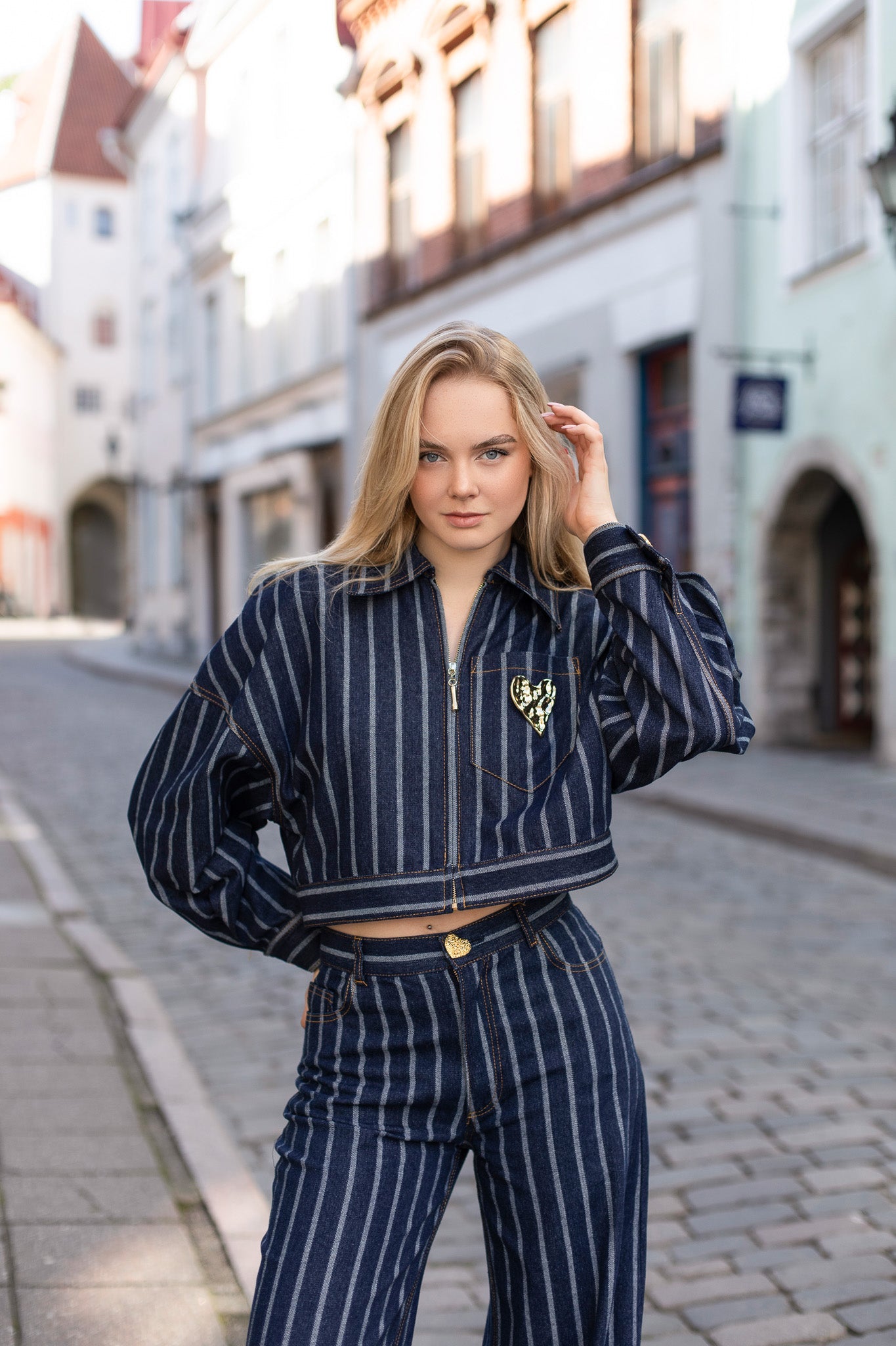 Striped Denim Jacket