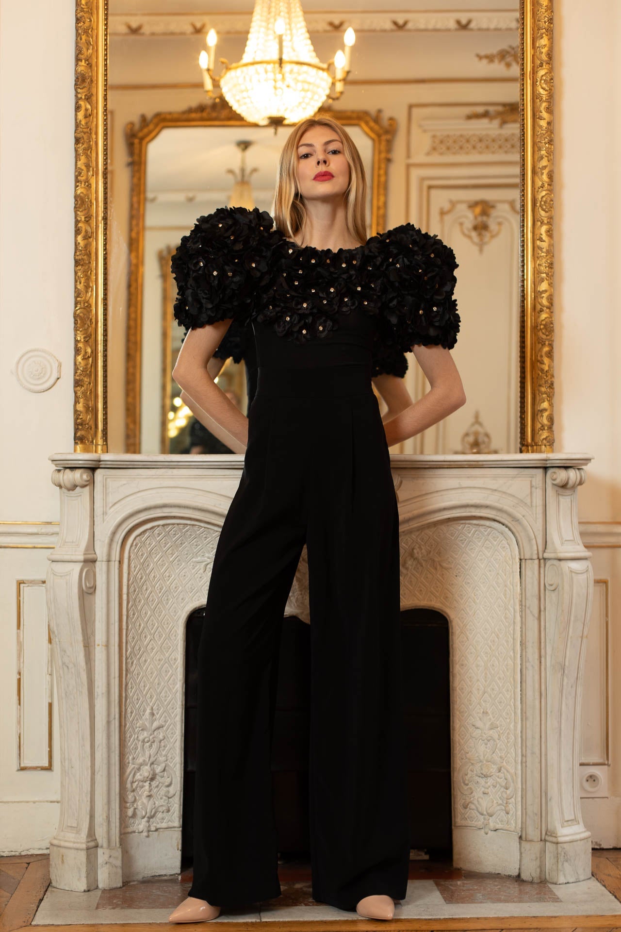 Black Hortensia Bodysuit