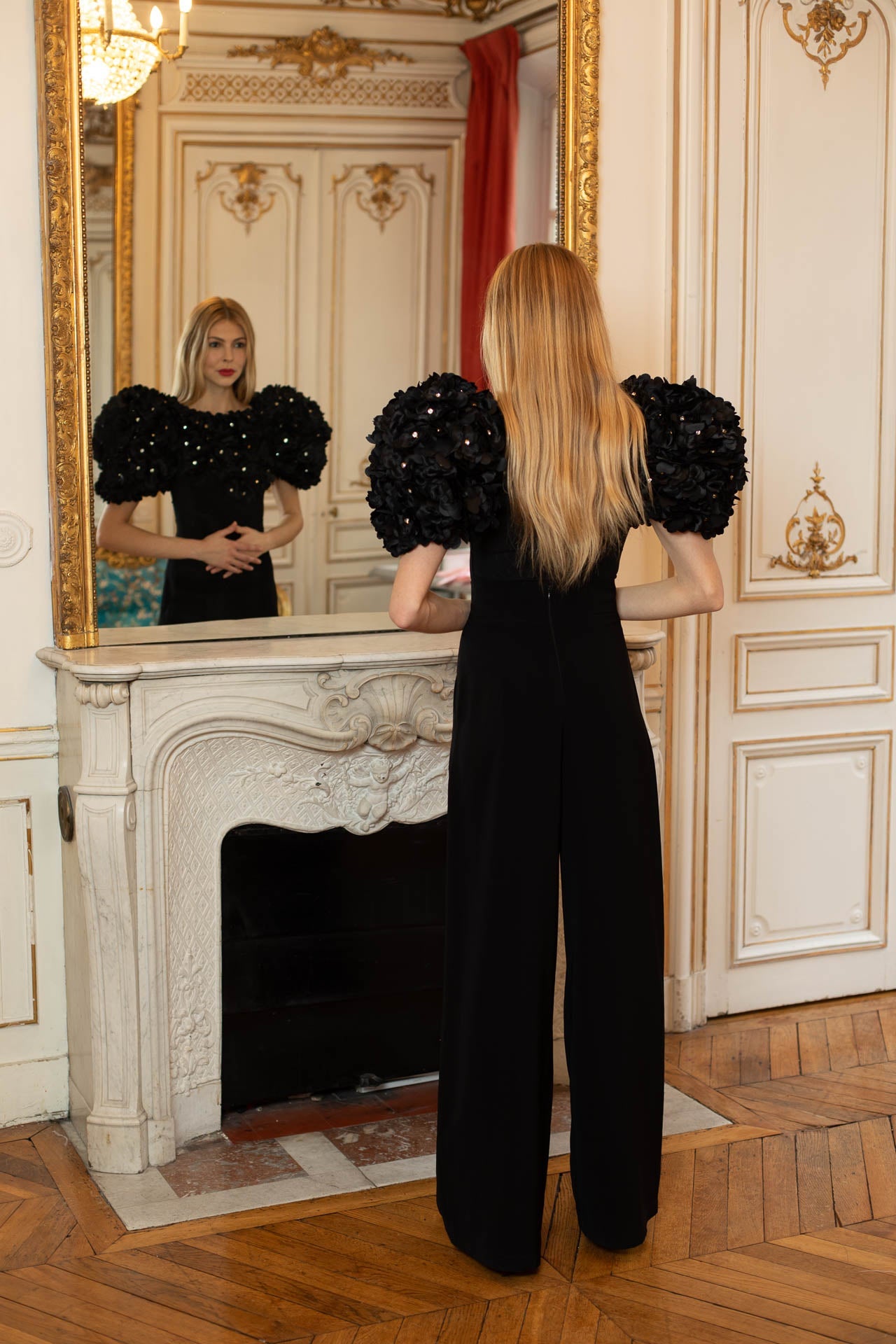 Black Hortensia Bodysuit