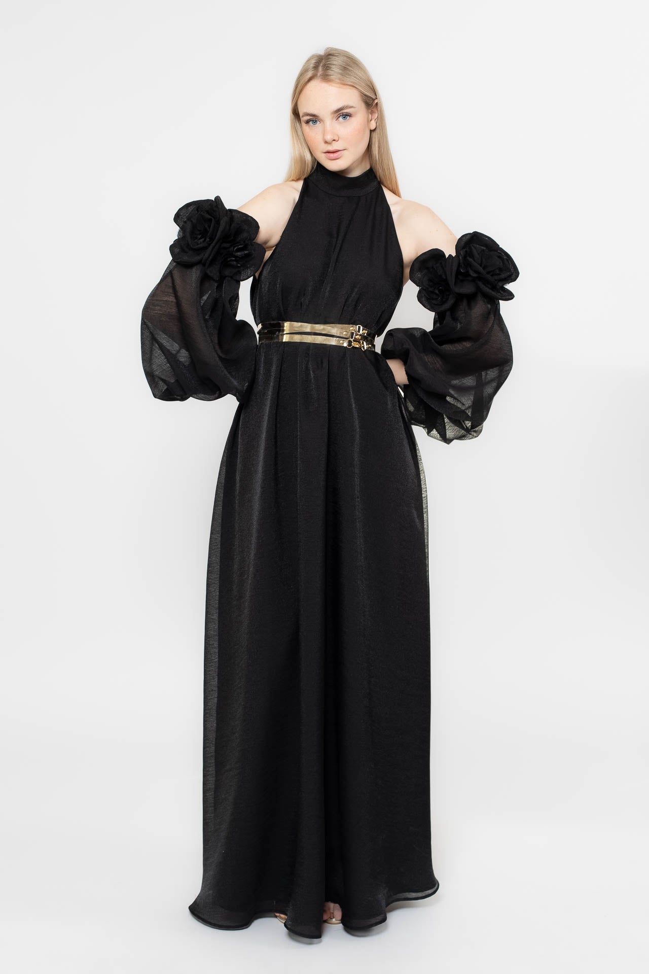 Black Aphrodite Flower Gown