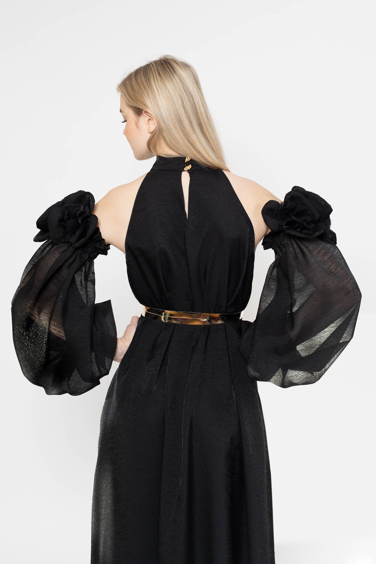 Black Aphrodite Flower Gown