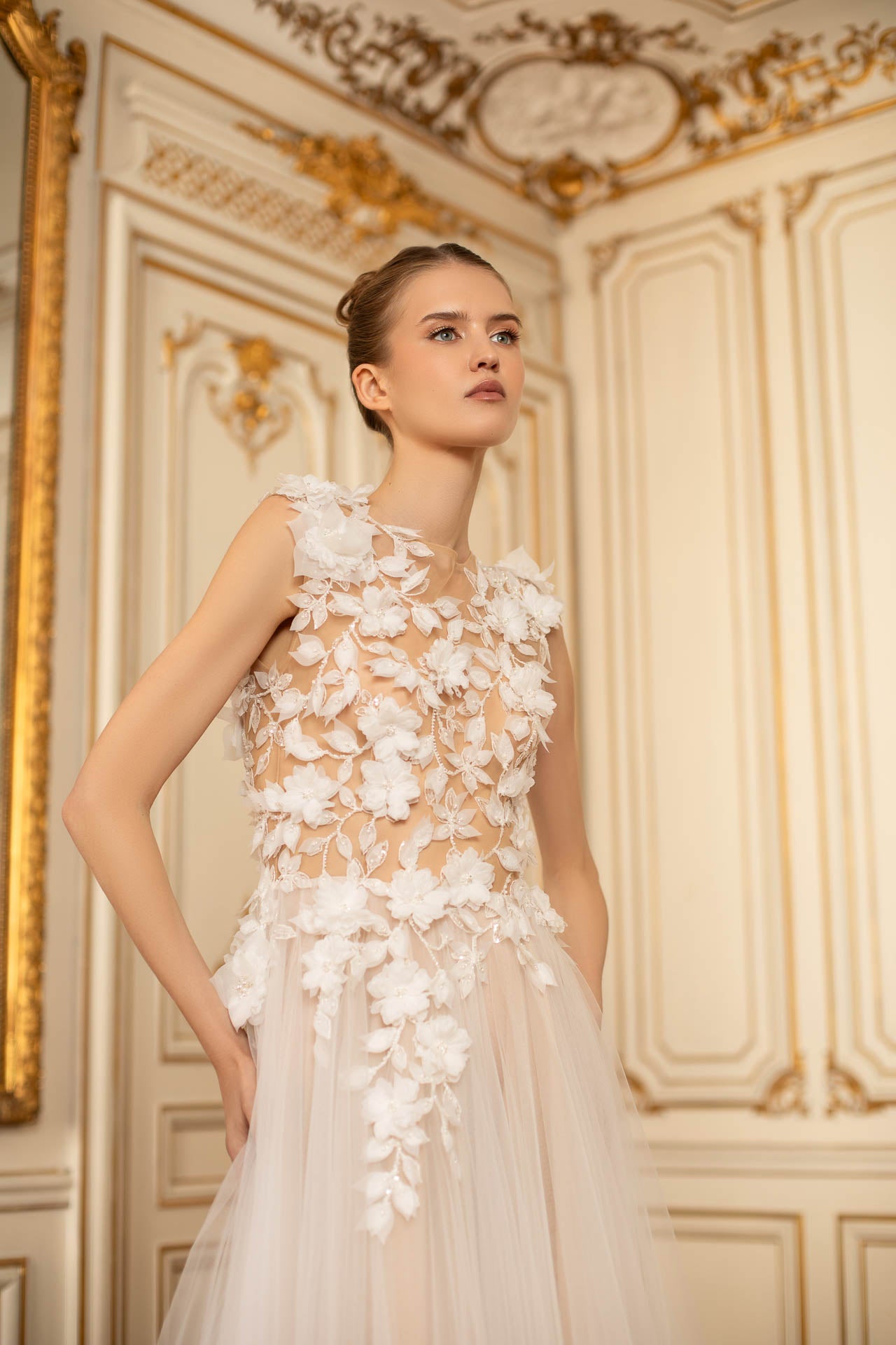 Blooming Grace Gown: Romantic Floral Accents