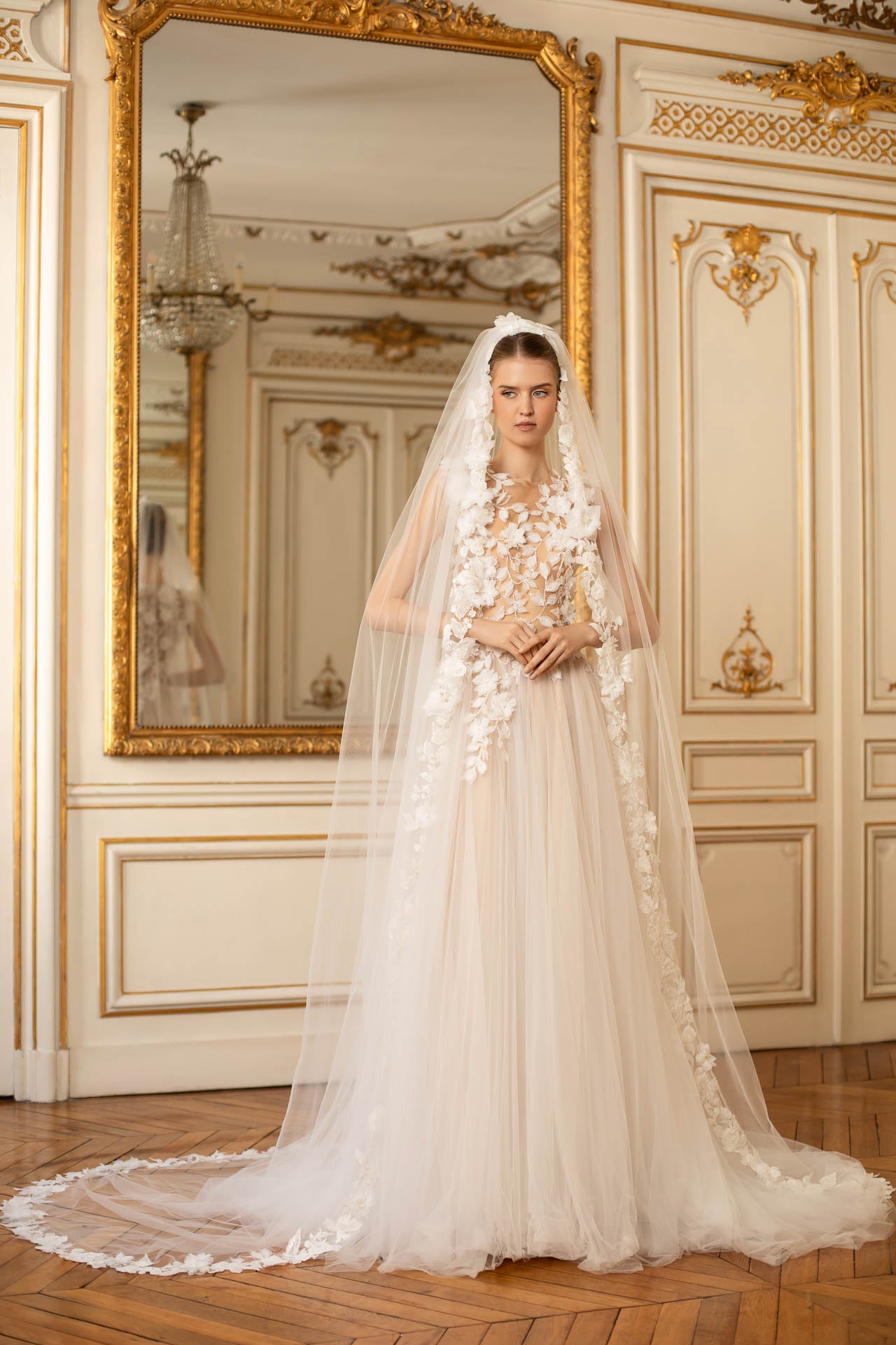 Blooming Grace Gown: Romantic Floral Accents