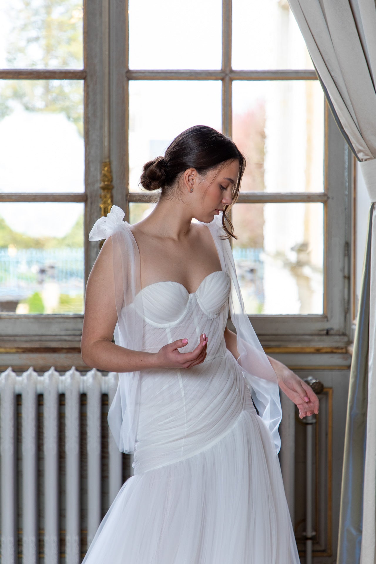 Crème Brûlée Blanche: Boho Style Tulle Dress