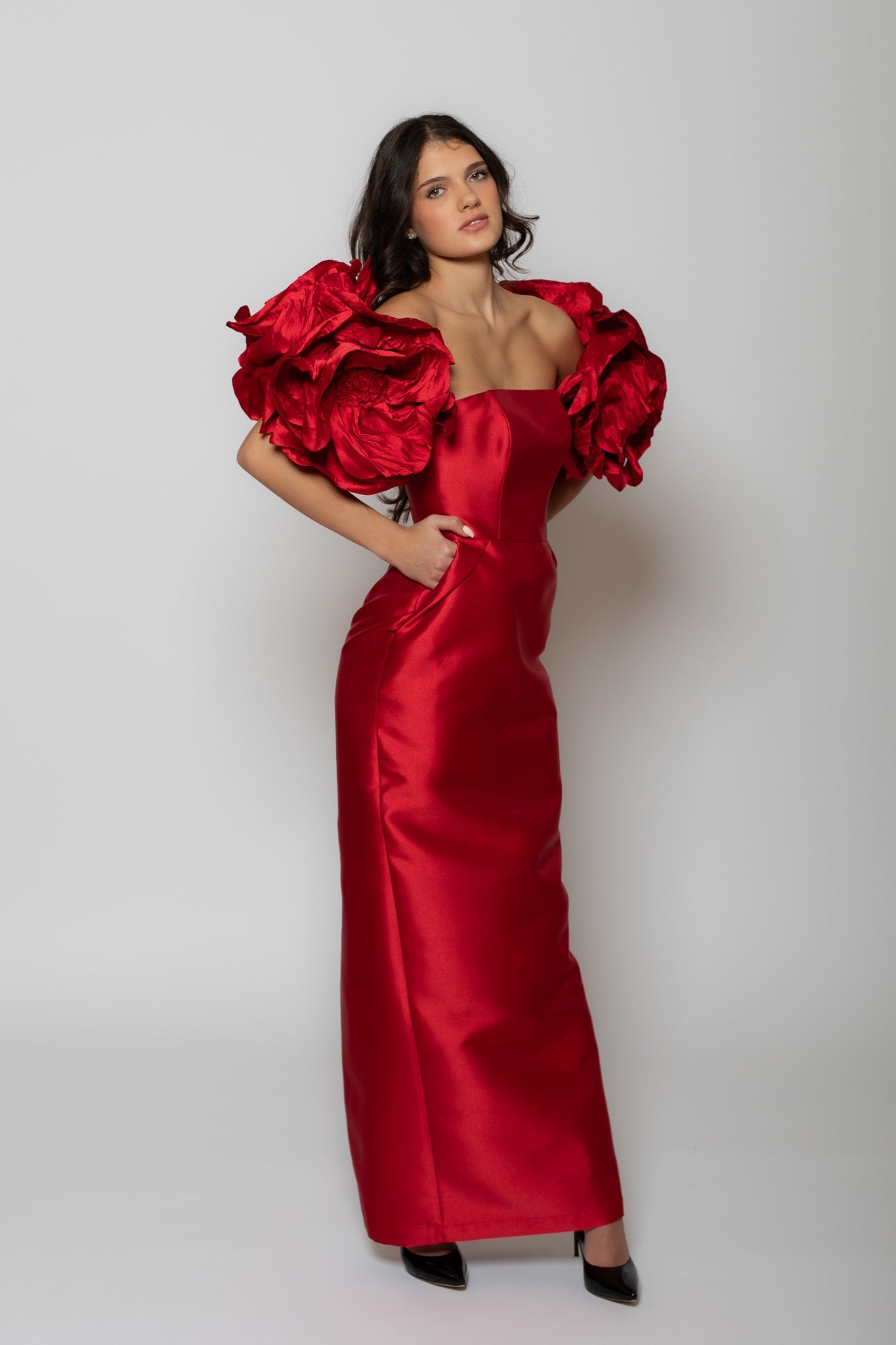 Red Walking Flower Celestia Dress