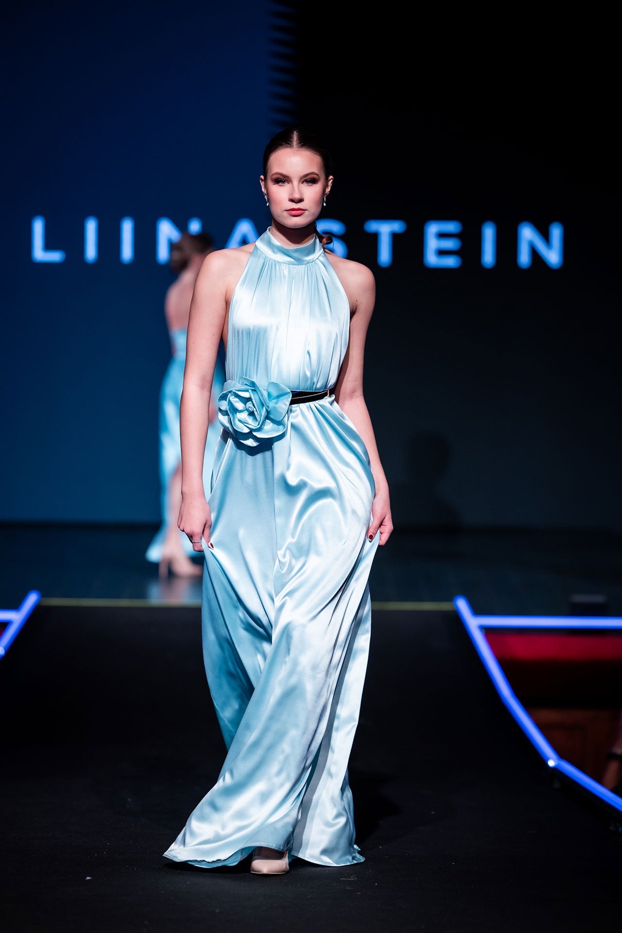 Caribbean Blue Silk Aphrodite Dress for Summer Events and Weddings Liina Stein Caribbean Blue Silk Aphrodite Dress for Summer Events and Weddings Liina Stein