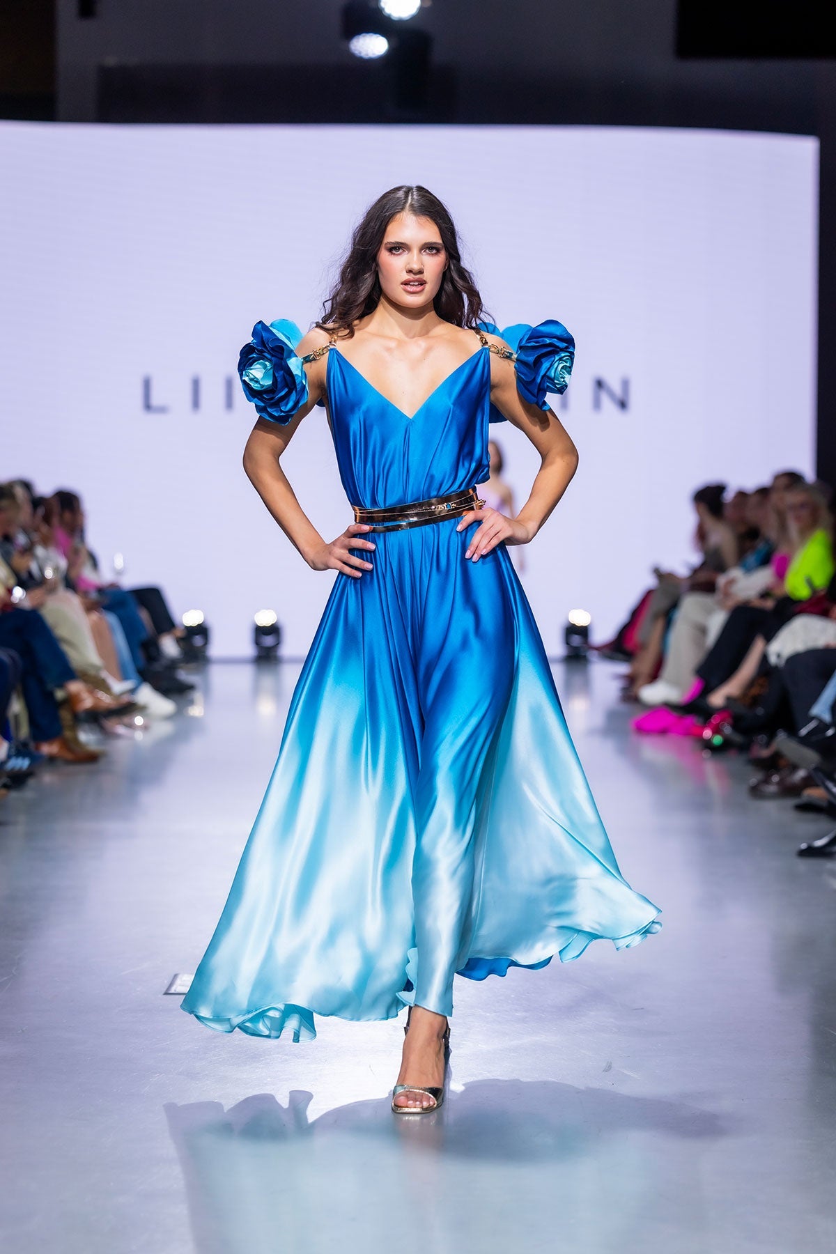 Ocean Blue Walking Flower Dress