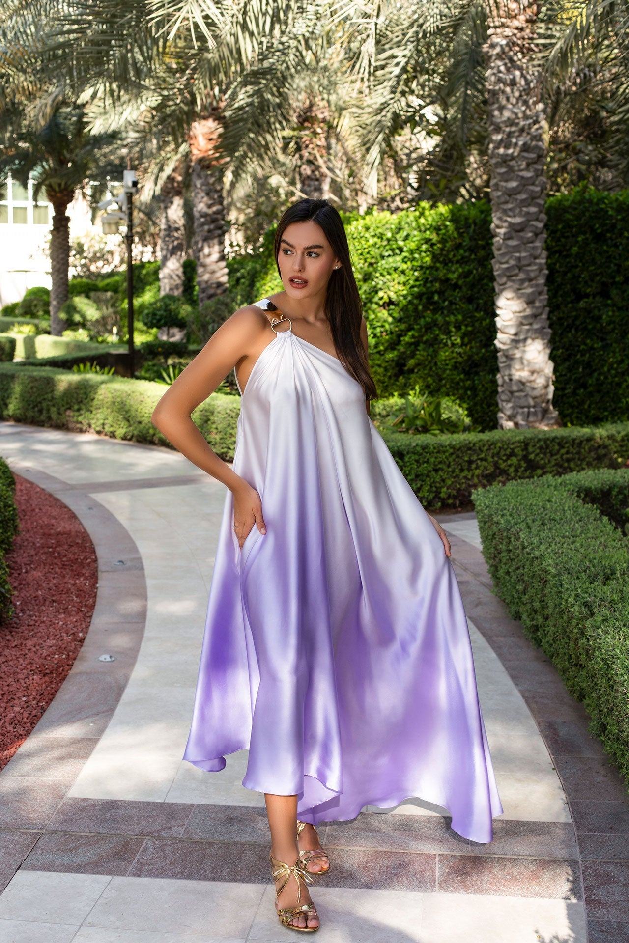 Purple Coral Flow Dress