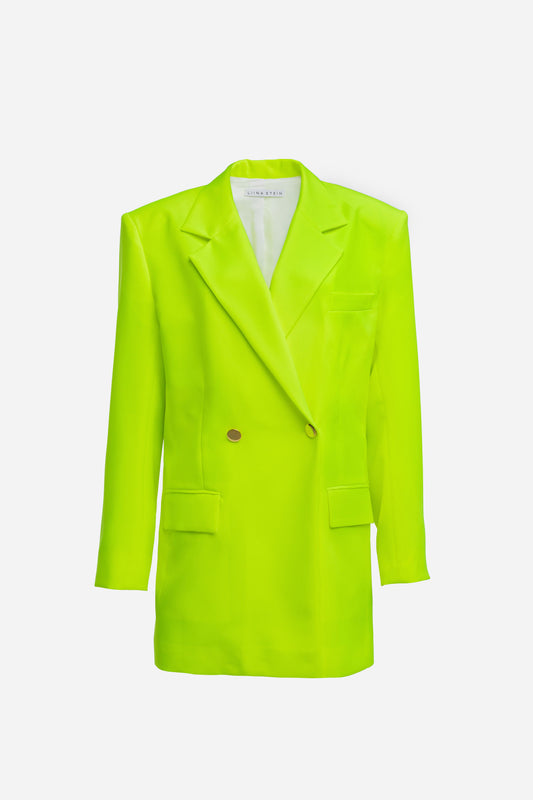 Yellow Fluo Oversize Jacket-Dress