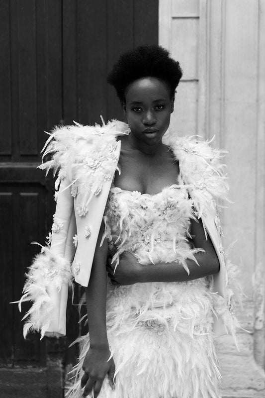 Au Beau Cygne Jacket:3D Flowers