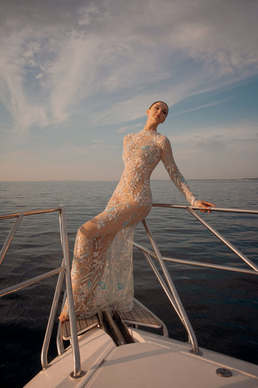 Electra Gown: Multicolor Lace Dress