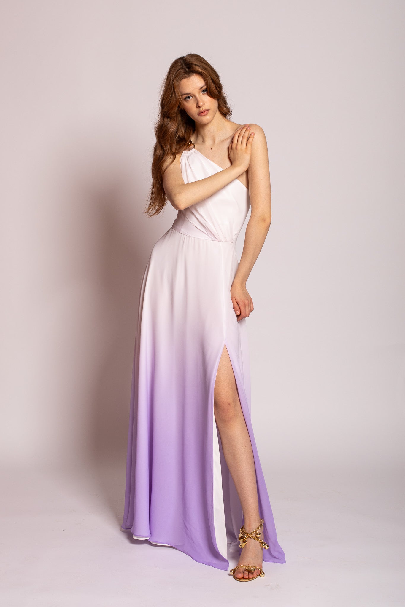 Coral Ombre Asymmetrical Dress
