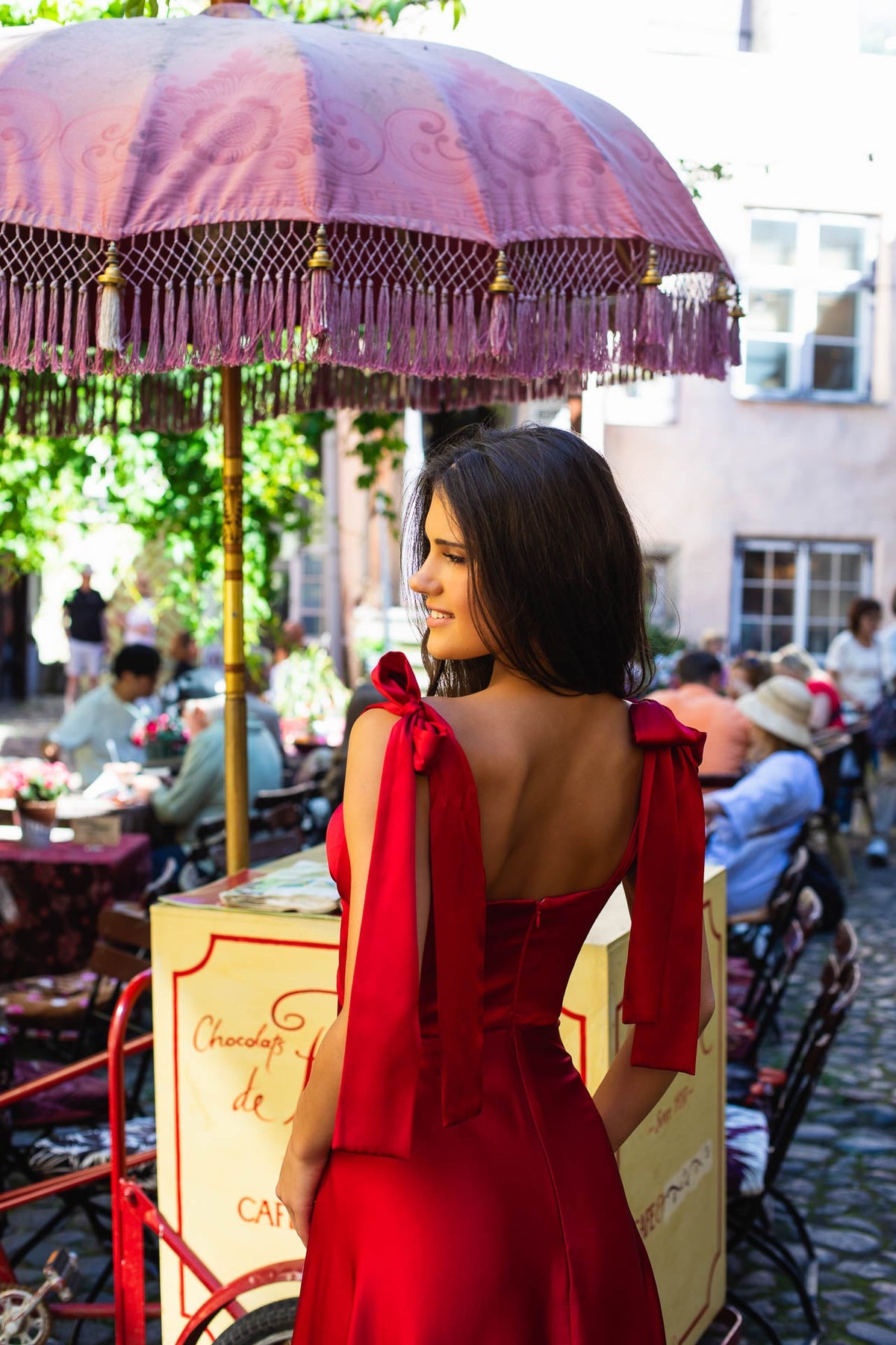 Ruby Red Silk Dress
