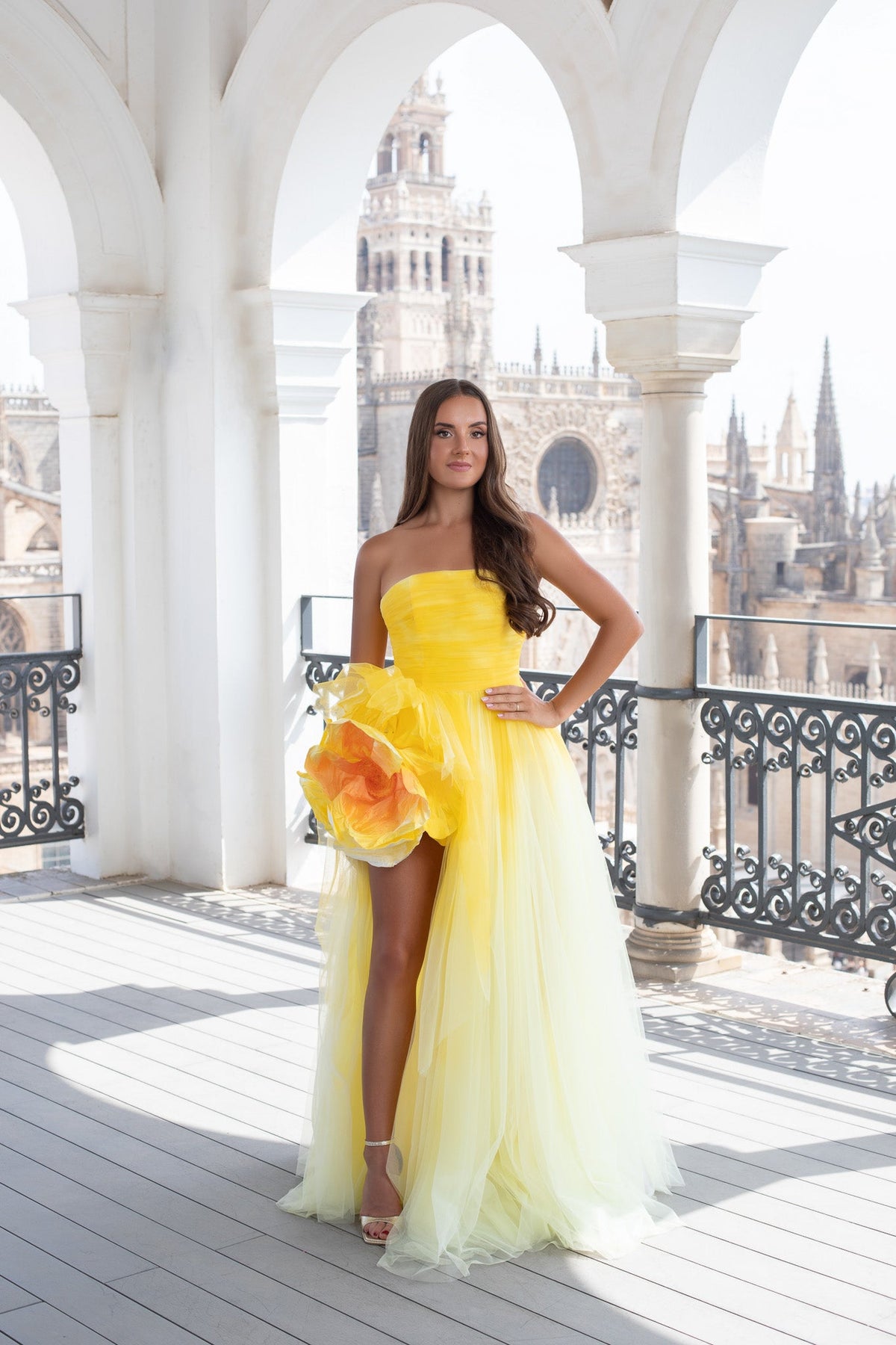 Yellow Walking Flower Gown
