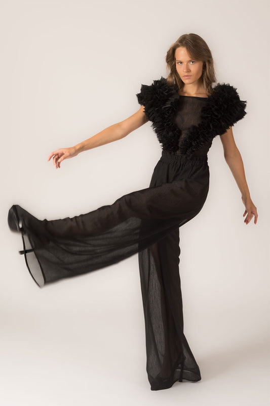 Black Organza Pants