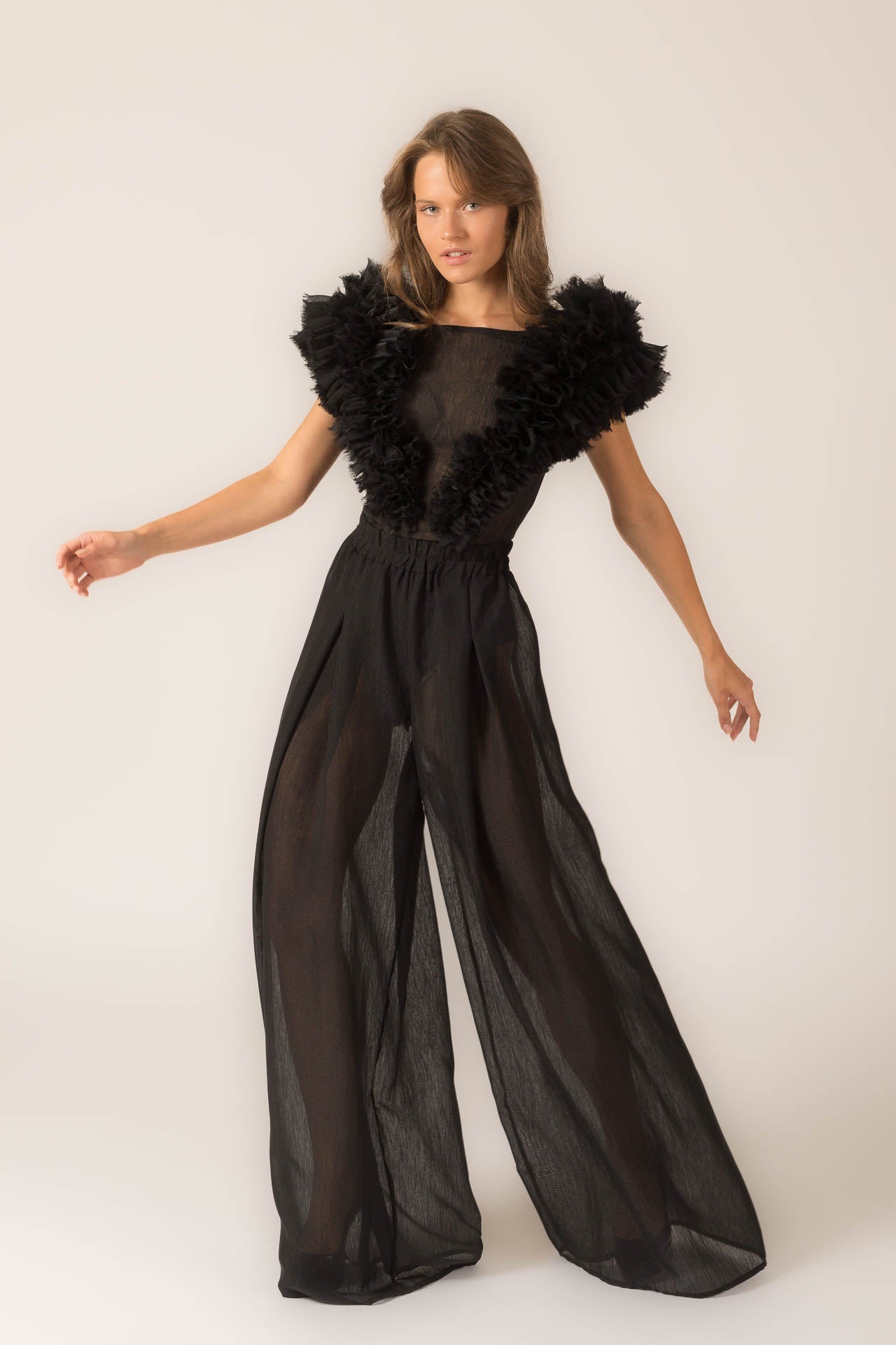 Black Organza Pants