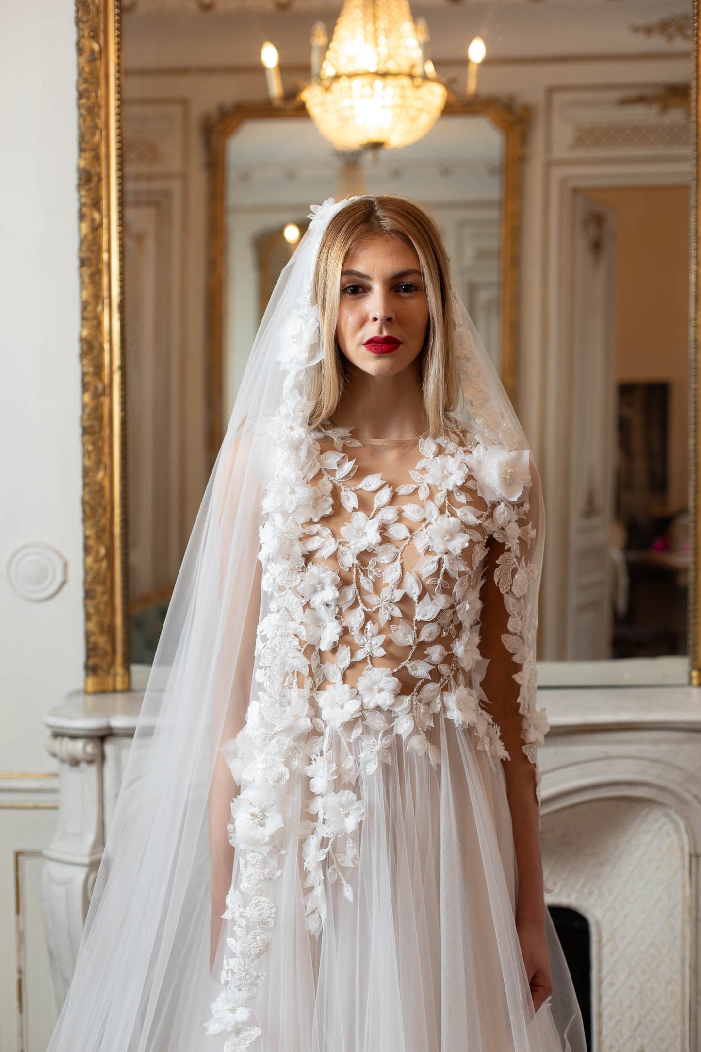 Blooming Grace Gown: Romantic Floral Accents