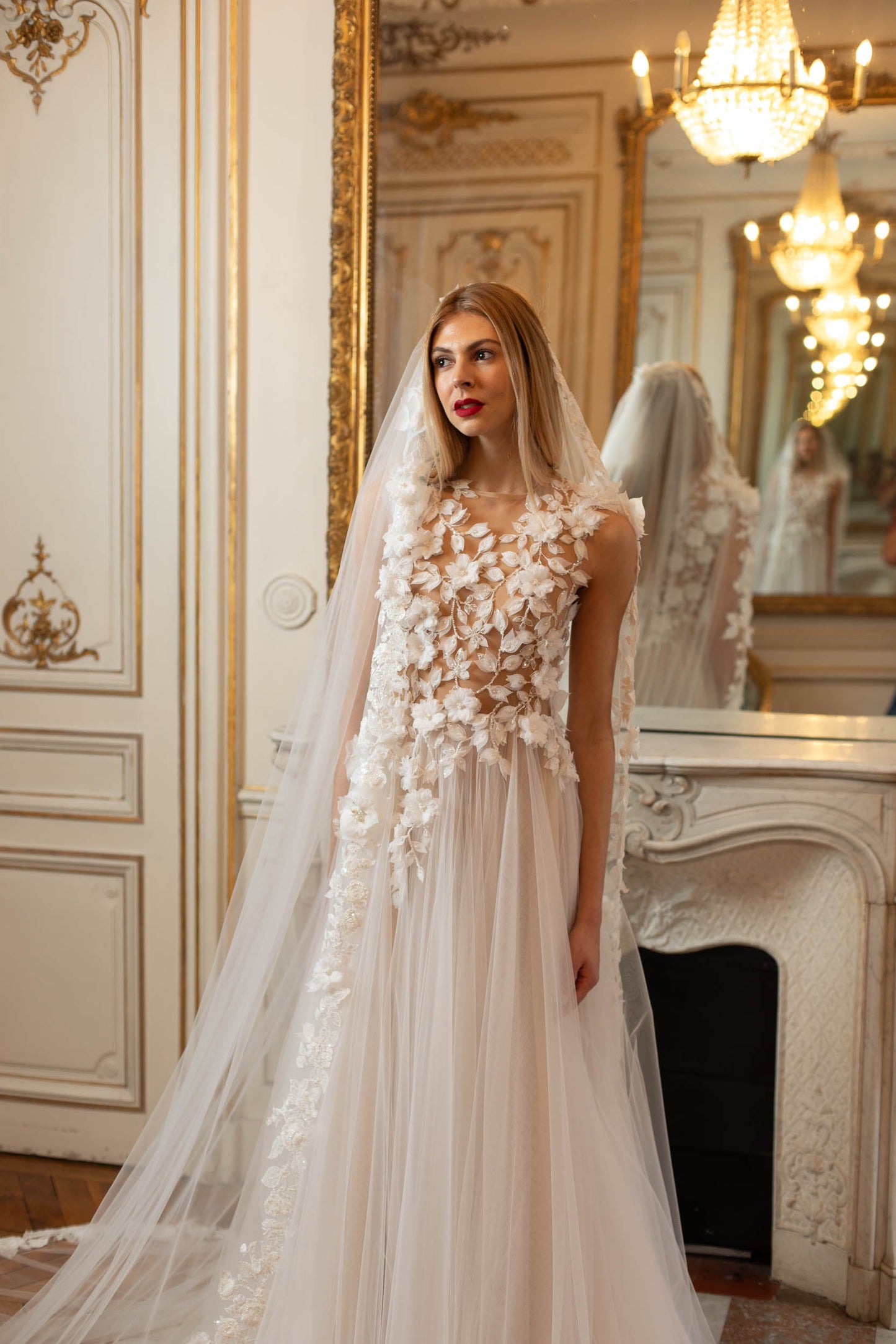 Blooming Grace Gown: Romantic Floral Accents