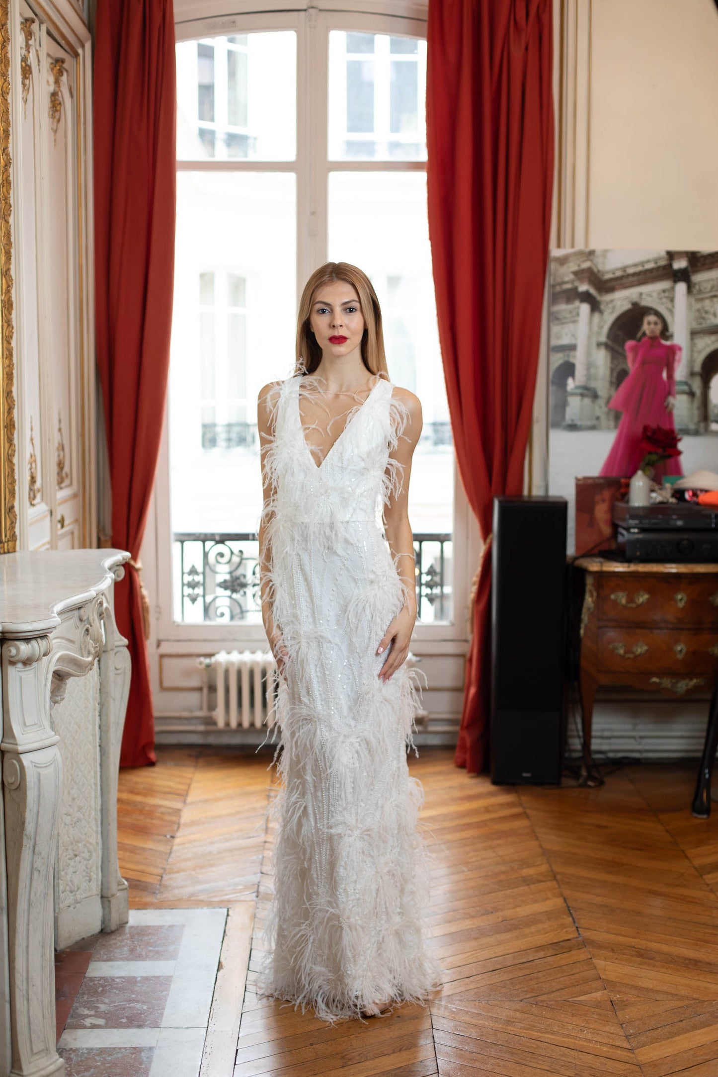 White Swan Gown: Ethereal Feathers