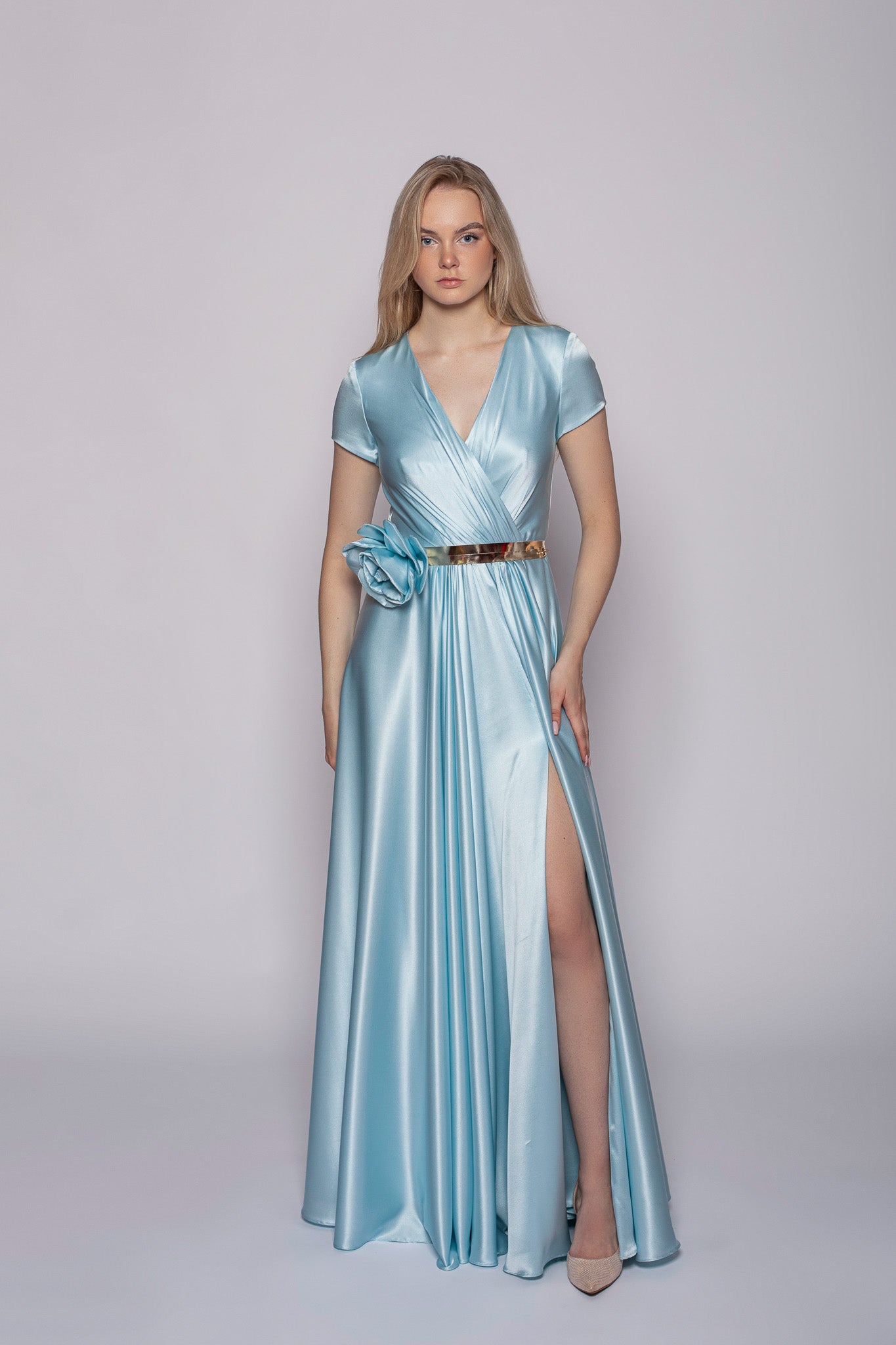 Caribbean Blue Silk Dress