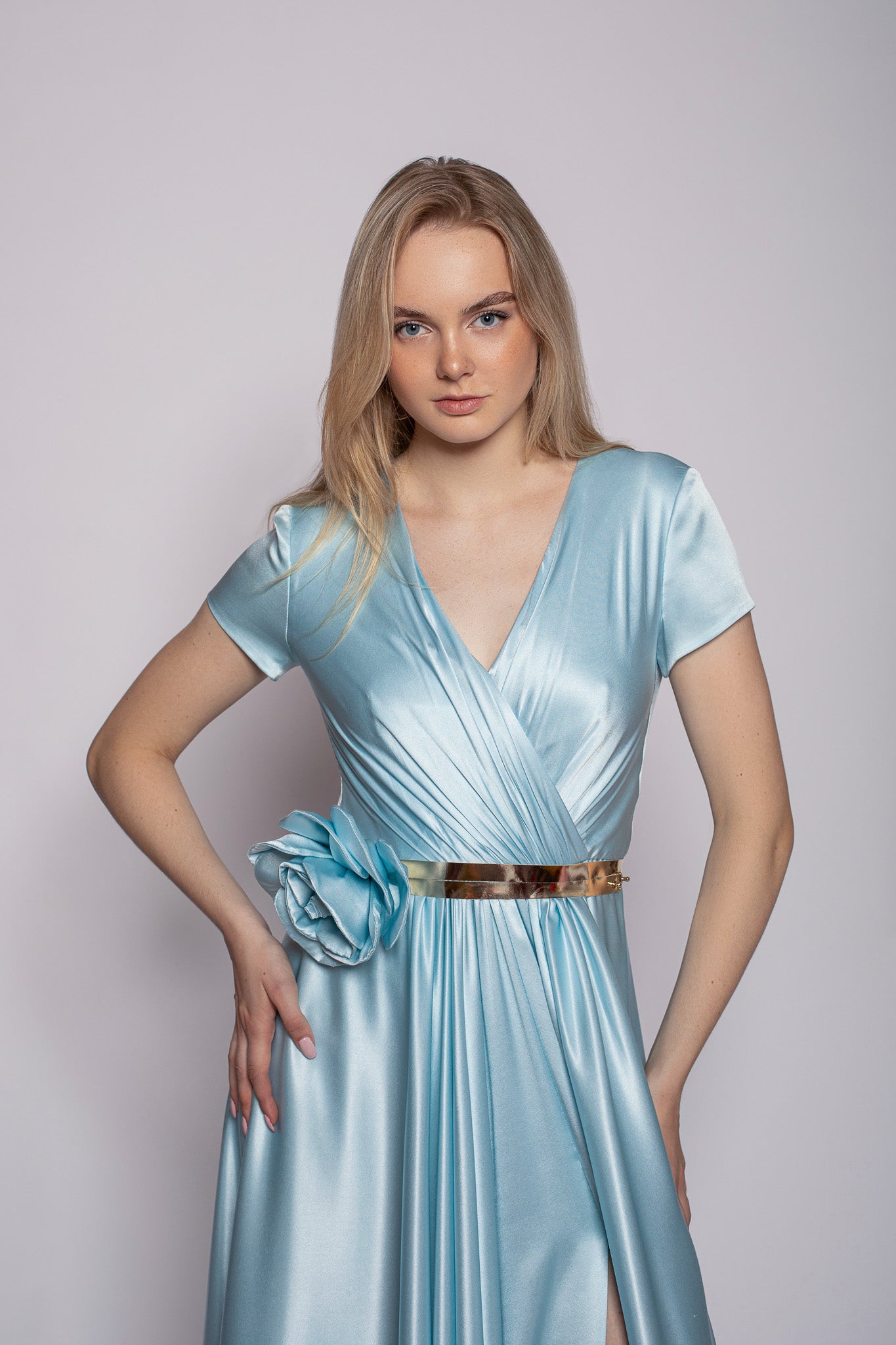 Caribbean Blue Silk Dress