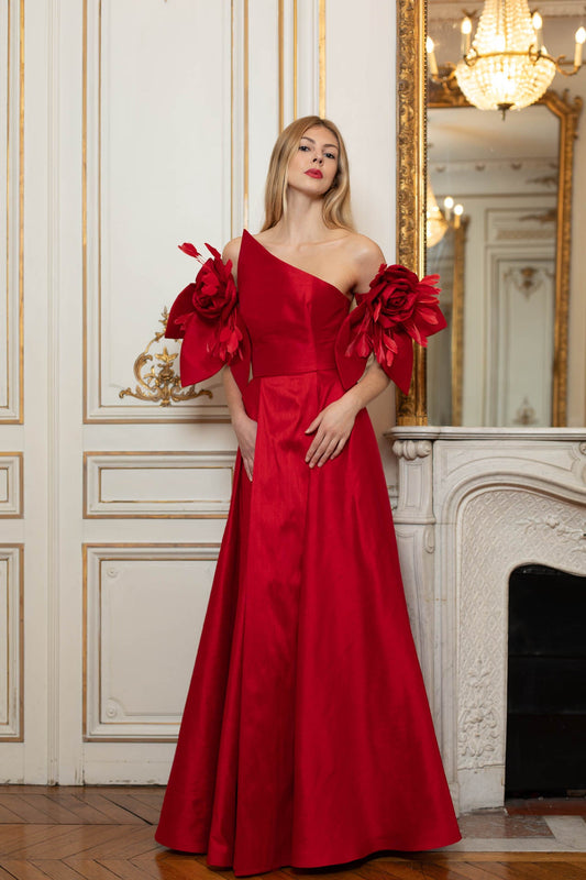 Red Walking Flower Gown