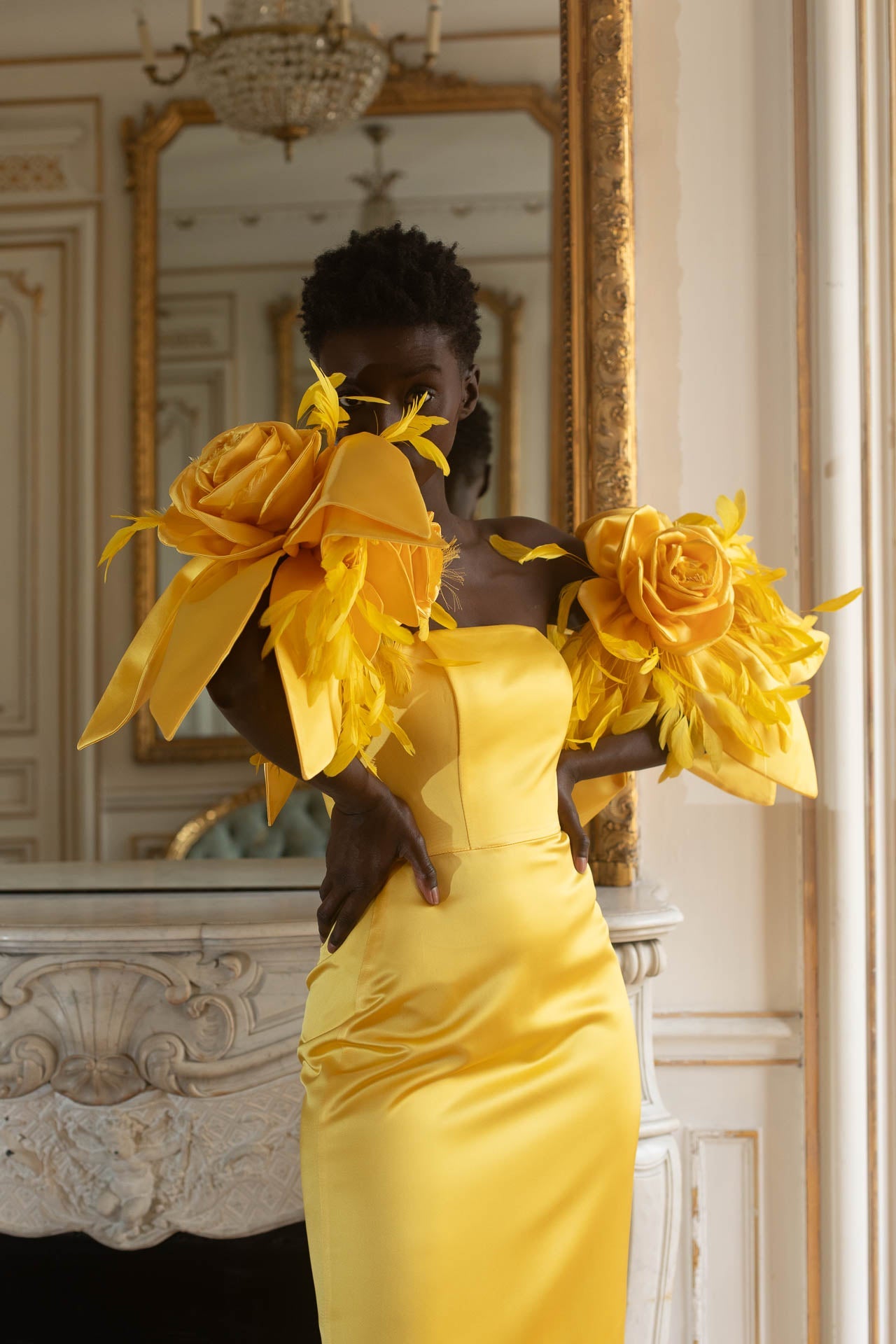 Corset Dress Yellow Silky Dress Yellow Silk Satin Corset Dress With