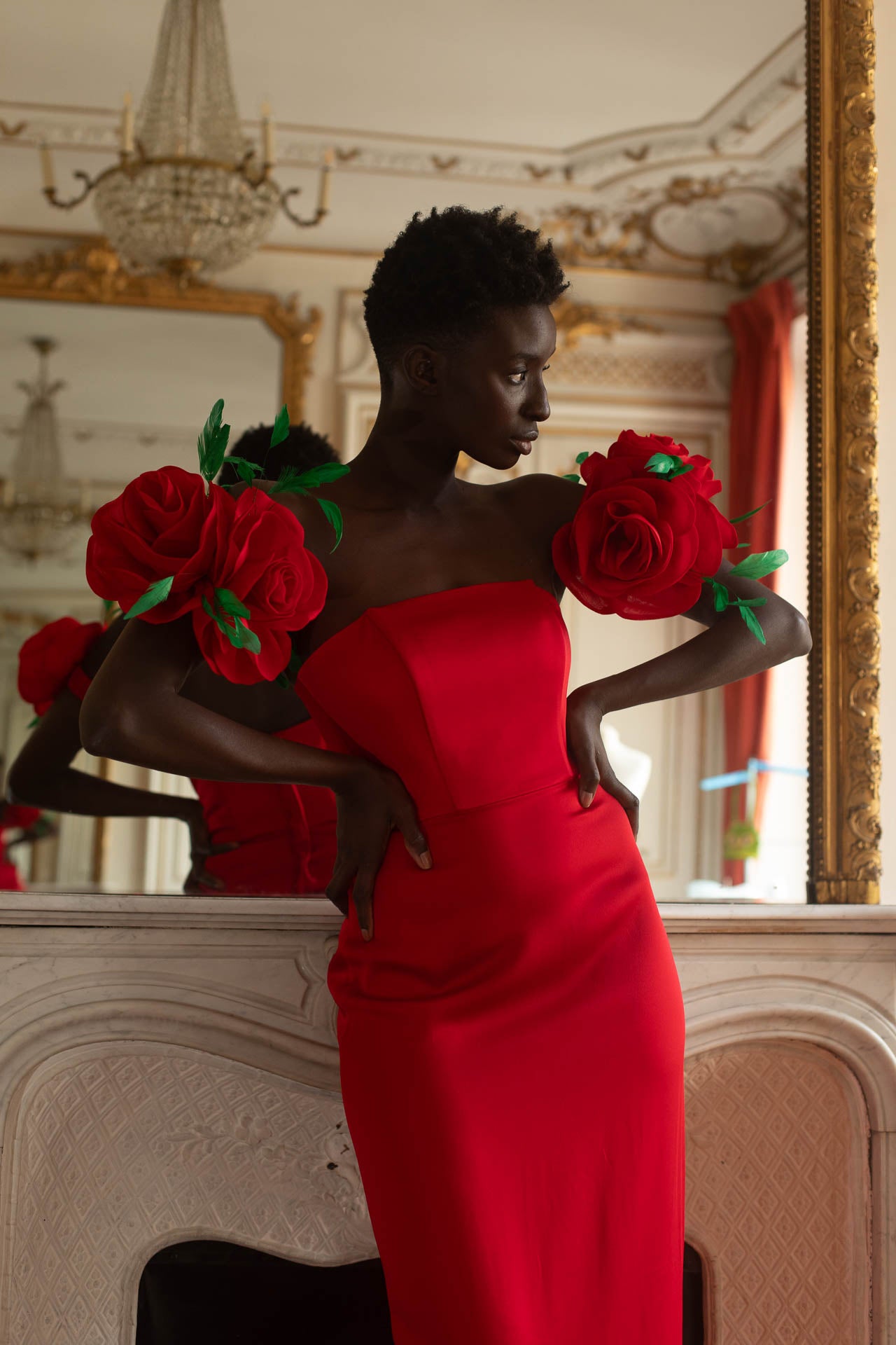 Red Walking Flower Gown