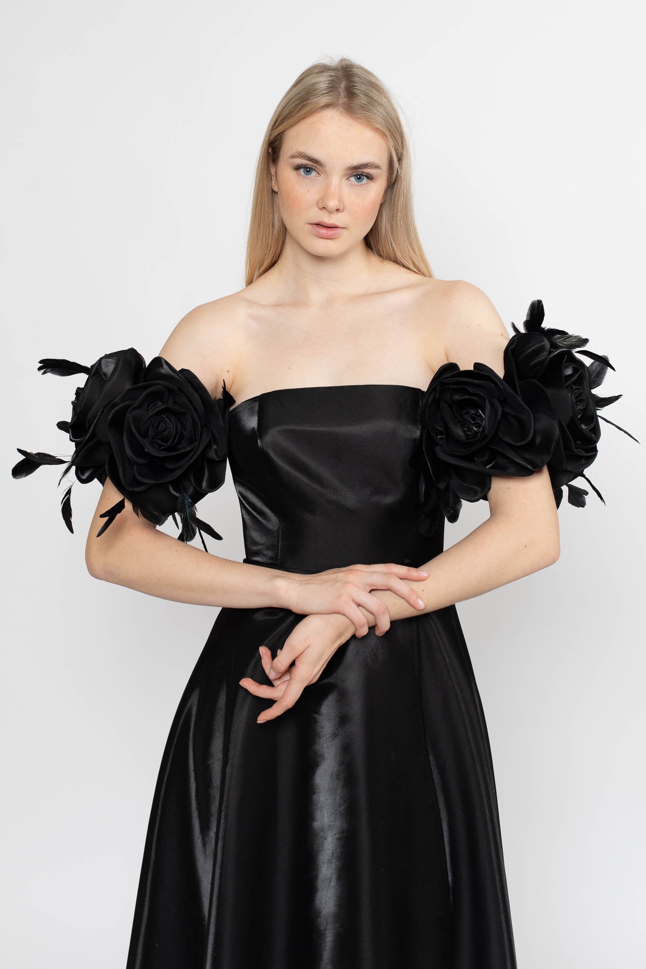 Black Walking Flower Gown