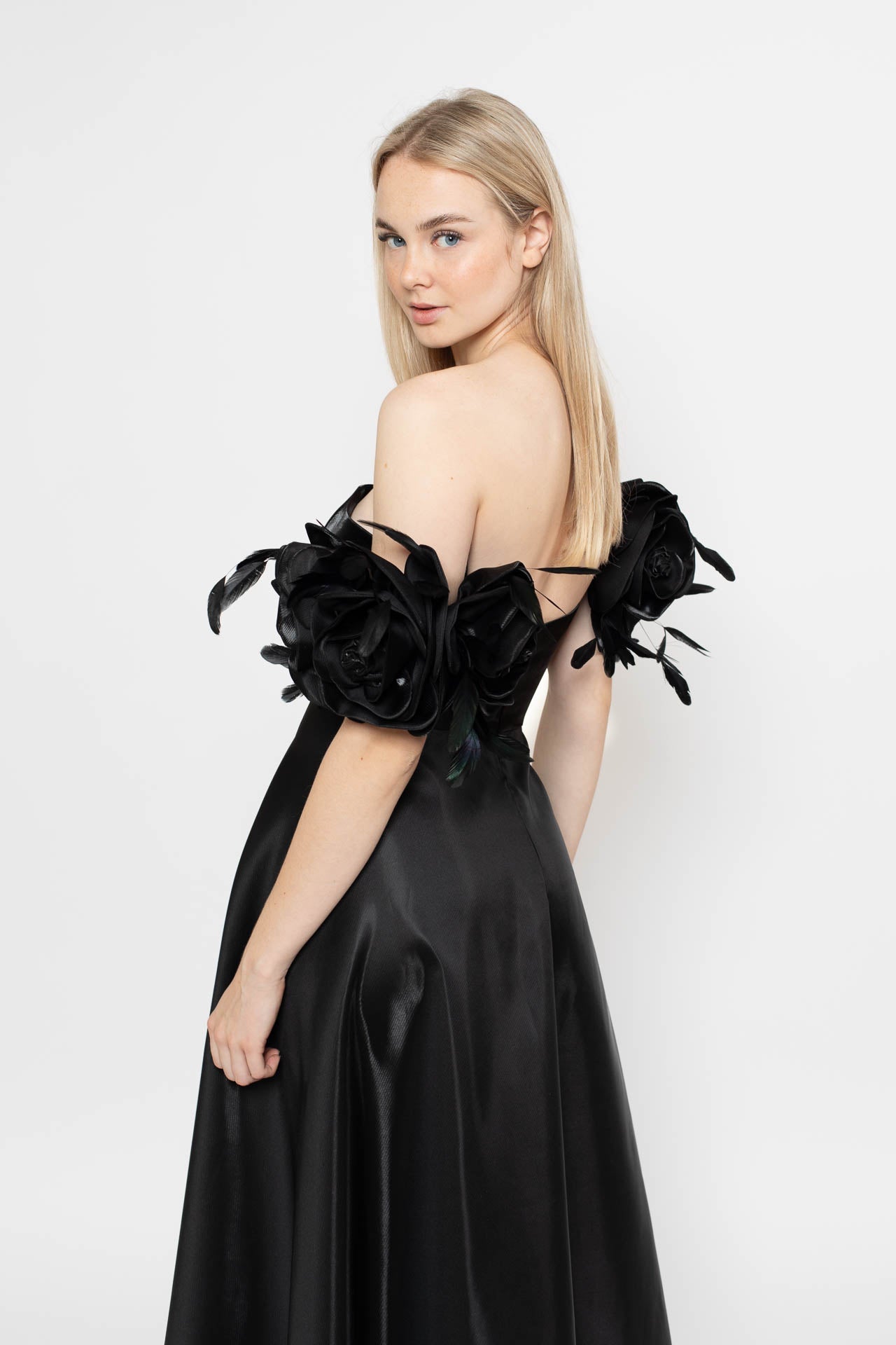 Black Walking Flower Gown