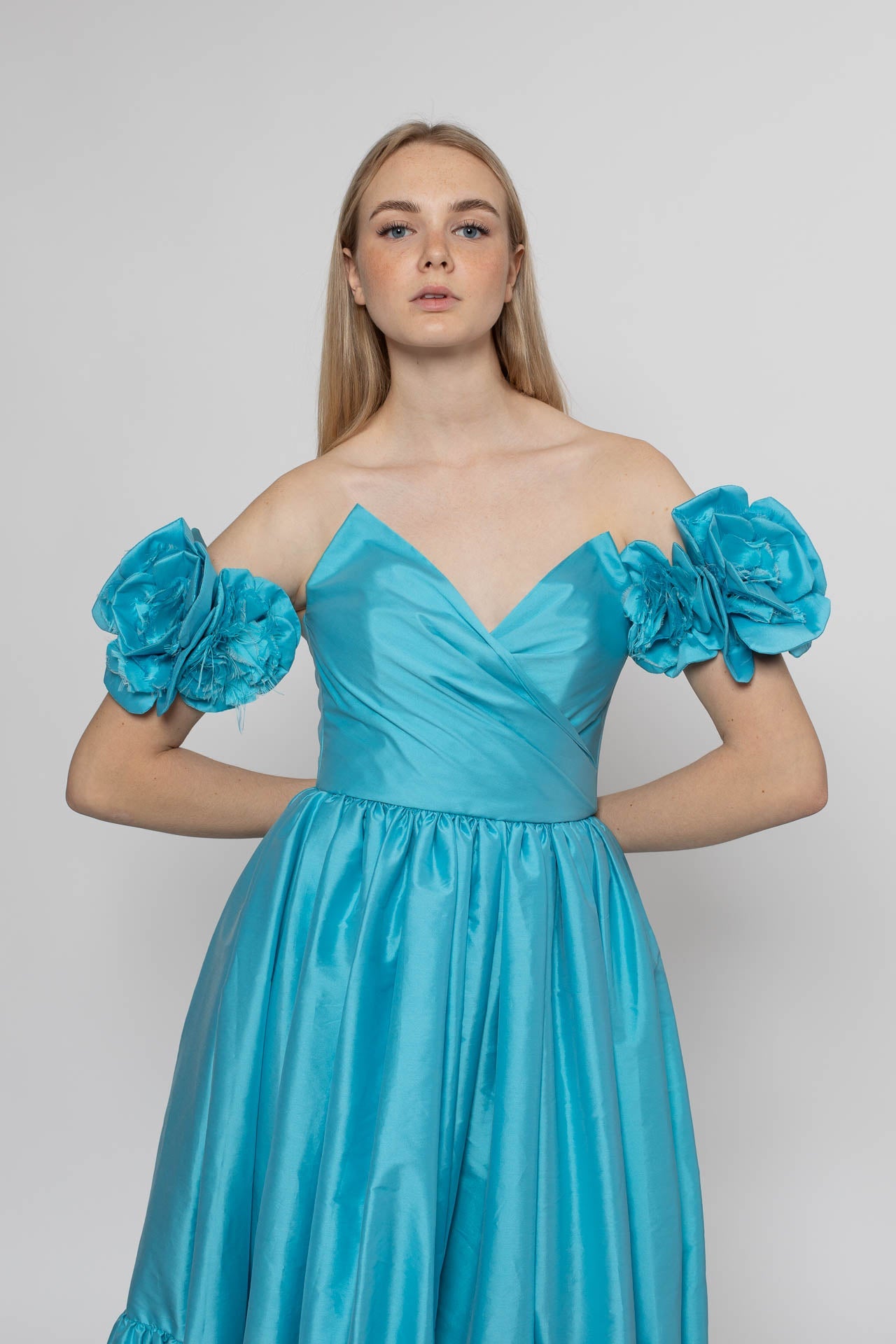 Turquoise Walking Flower Gown