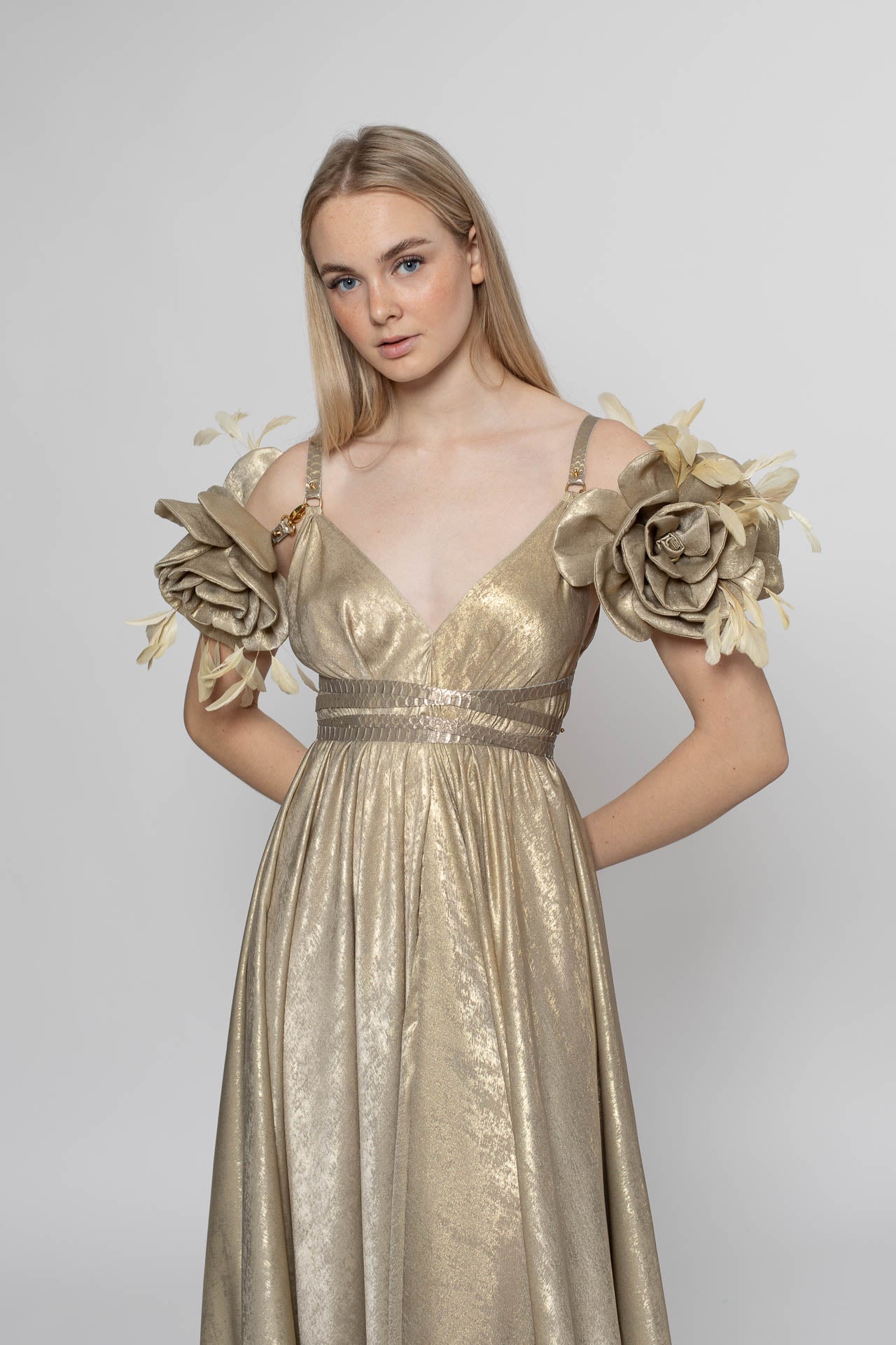 Walking Golden Flower Gown