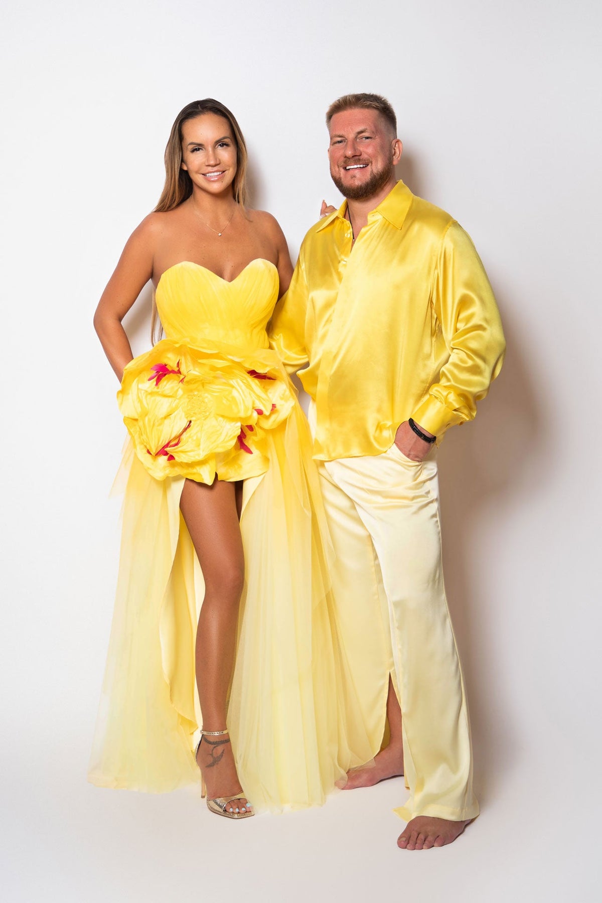 Yellow Wallking Flower Gown