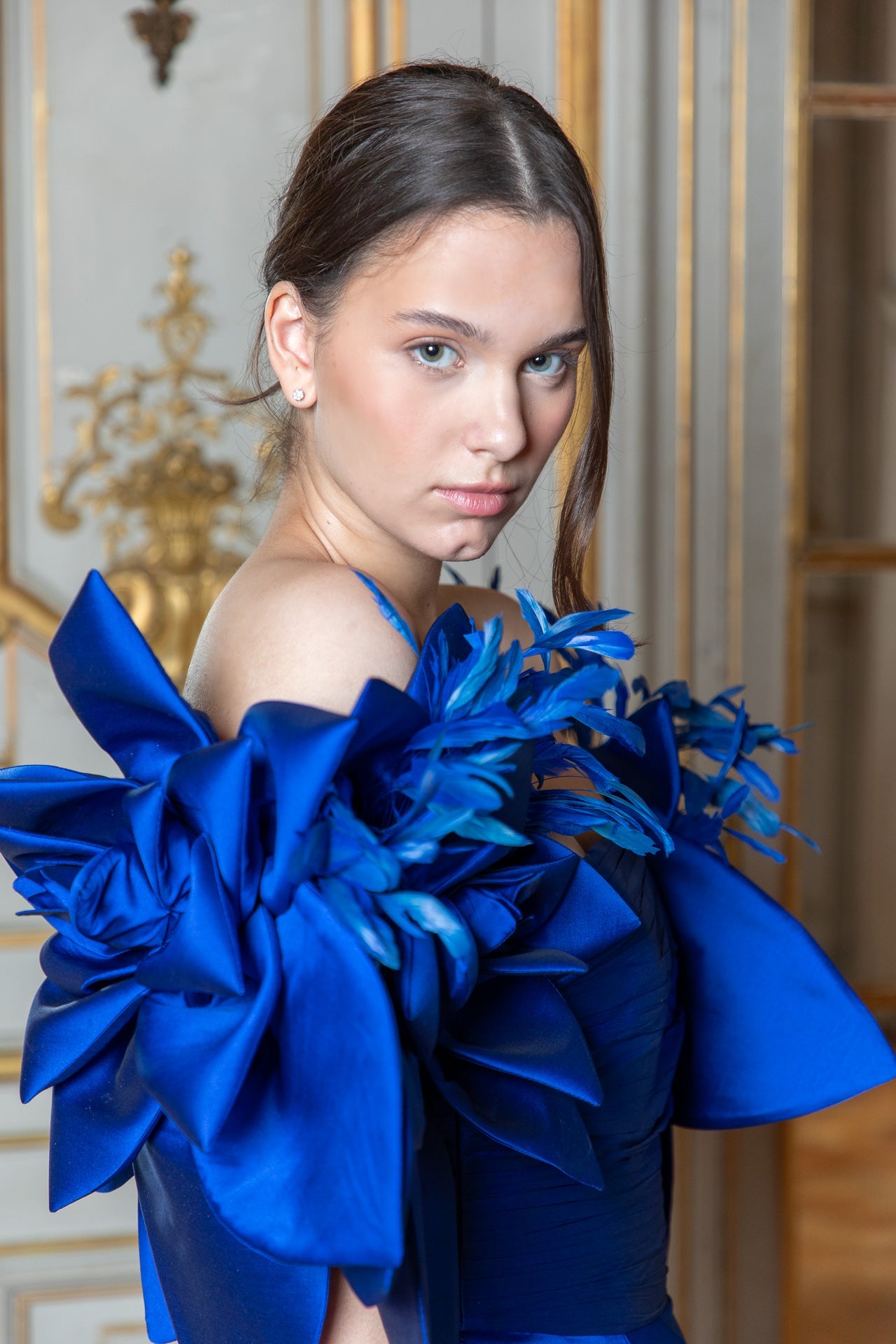 Blue Walking Flower Gown