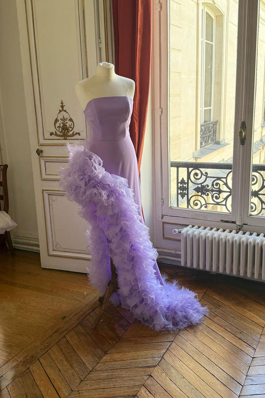Asymmetrical Lavender Organza Dress