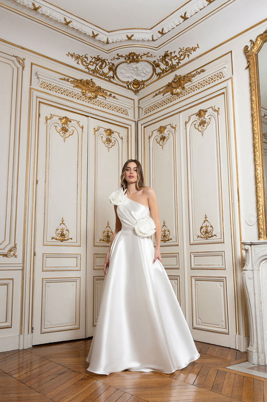 White Walking Flower Gown