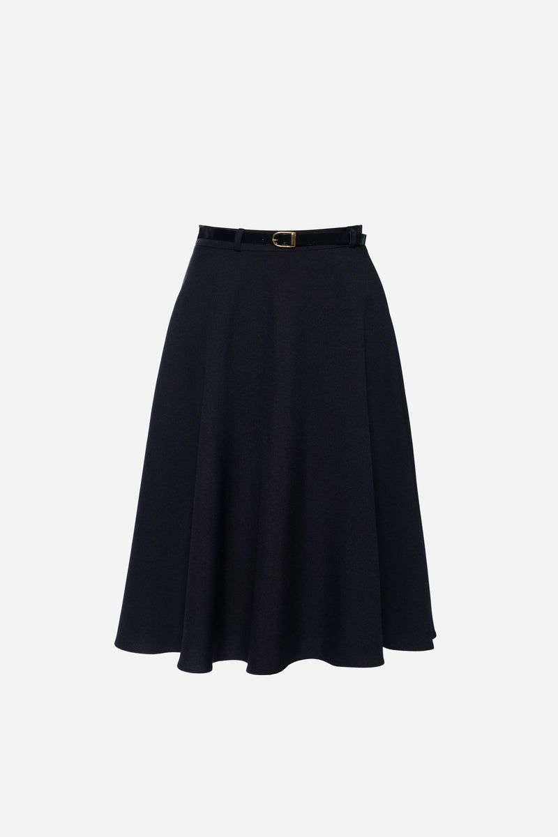 Short Black Crepe Skirt