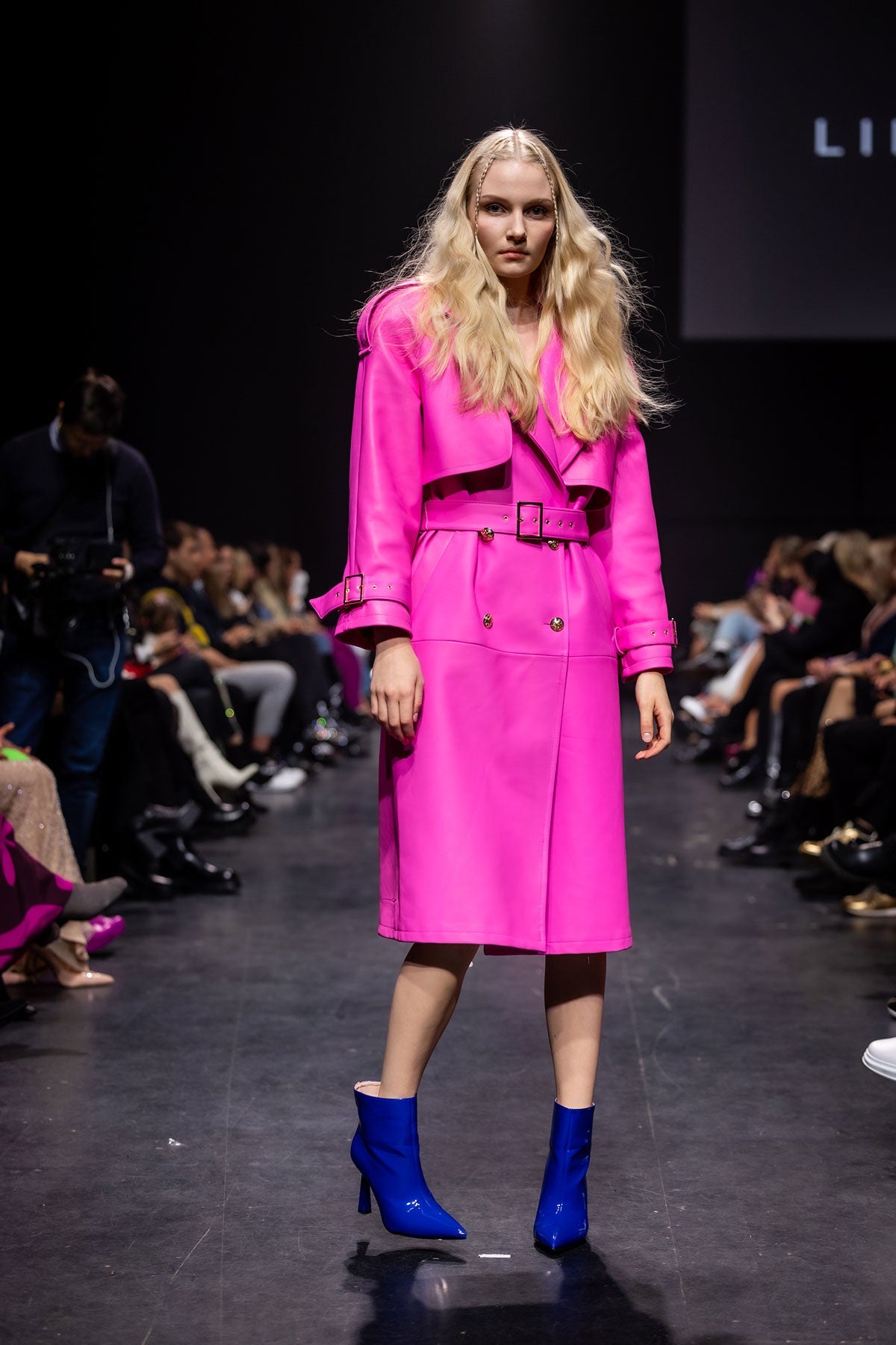 Wild Pink Leather Trench Coat
