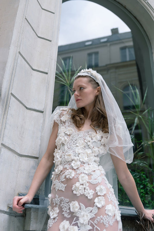 Molière Gown: adorned with flowers